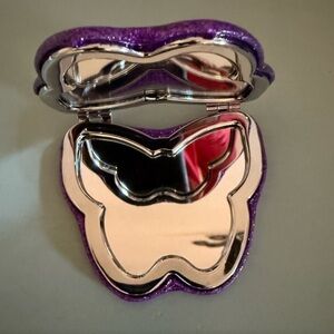 Coach Purple Glitter Butterfly Accessory Compact Mirror